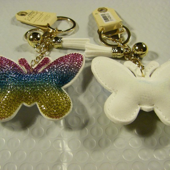 Betsey Johnson Kitsch Butterfly Medium Crossbody Bag Baby Blue Crystals - Picture 2 of 14